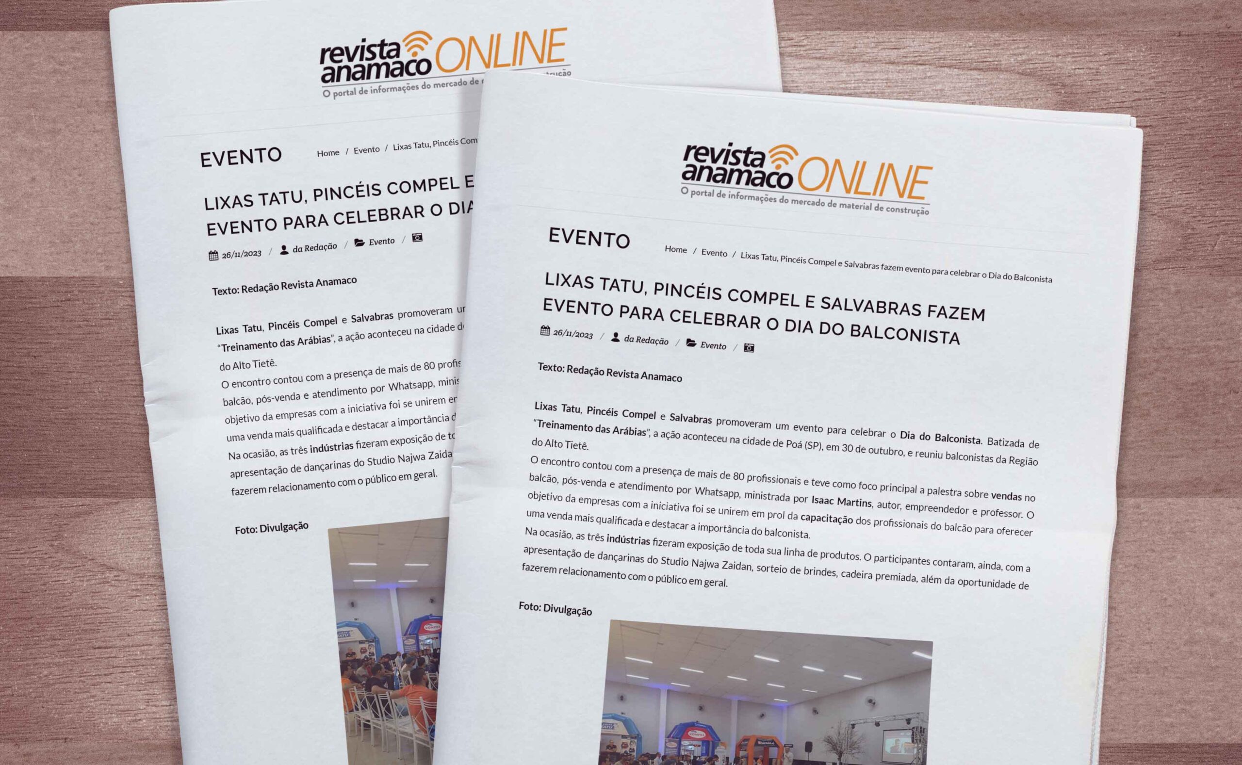 Lixas Tatu, Pincéis Compel e Salvabrás                   fazem evento para celebrar o Dia do Balconista.