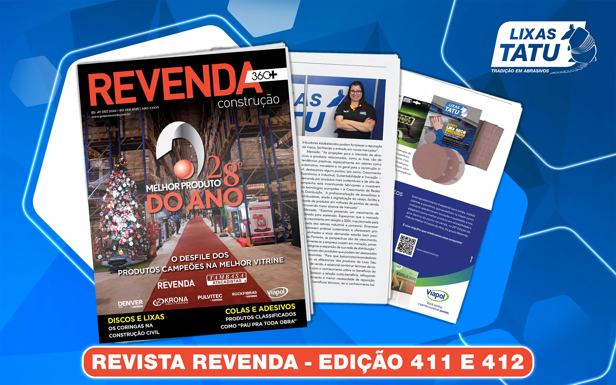 Revista Revenda Construção traz os últimos Lançamentos da Lixas Tatu e destaques do 28º Melhor Produto do Ano