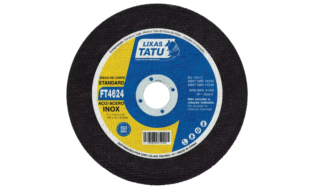Disco de Corte Aço Inox Tatu Standard - 180mm